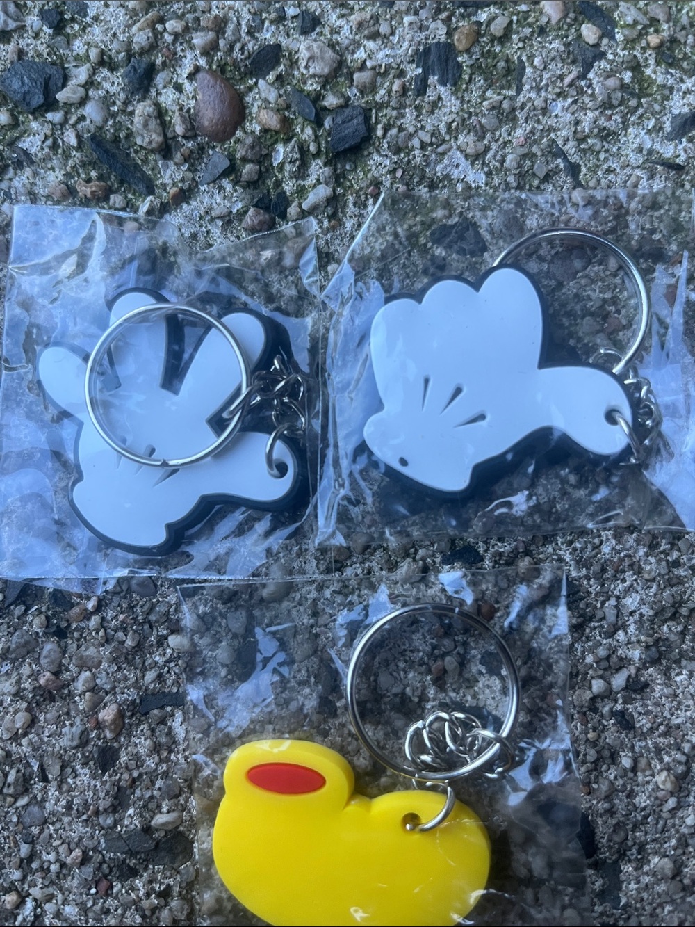 & Other Stories Kids Duck Keychain Set in Yellow, White and Black